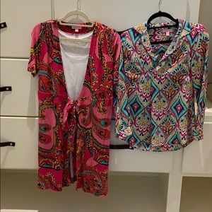 🎉BUNDLE🎉 Women’s Lilly Pulitzer Kimono & Blouse